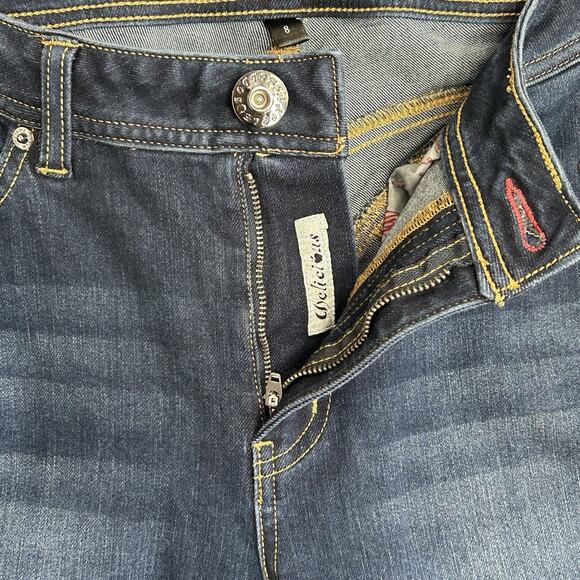 Apple Bottoms Y2k Skinny Jeans Mid Rise Embroidered Curvy Women 8 Stretch Retro - Picture 5 of 14